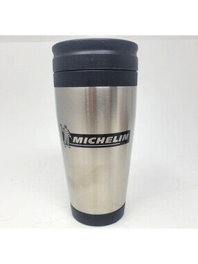 Michelin Man Bibendum Stainless Steel Travel Mug Tumbler Sliding Lid